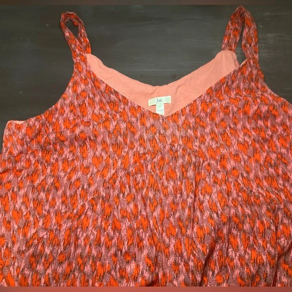 Joie Bondi Tiered Sleeveless Maxi Dress in a tea rose red print.  Size Small. - Picture 13 of 13